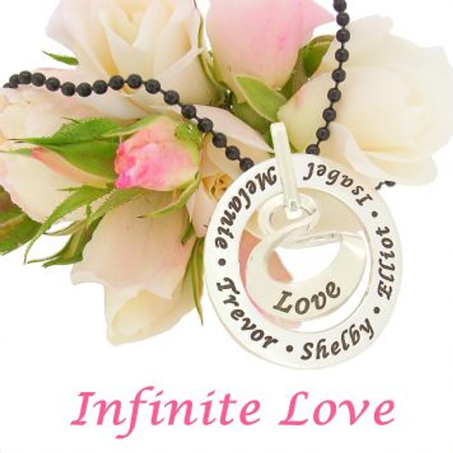 19mm INFINITY 37mm CIRCLE OF LIFE PERSONALISED NAME PENDANT