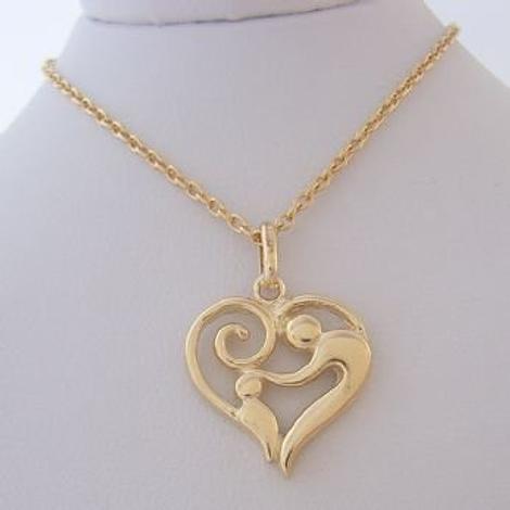 Mother Baby Child Heart Charm Necklace