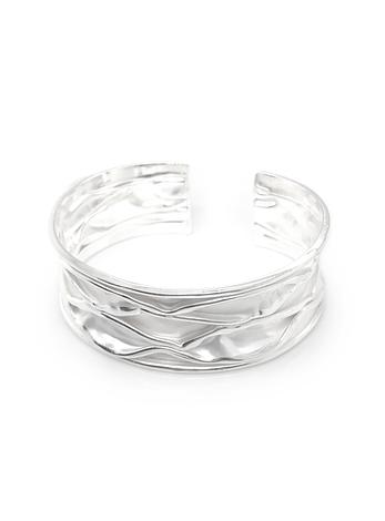 Waves of Love Sterling Silver 21mm Wide Cuff Bangle