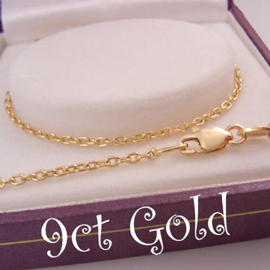 4.7g 55CM NECKLACE CHAIN 9CT GOLD 1.6mm CABLE TRACE -NLET_9Y_0001