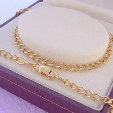 45cm 9ct Gold 3mm Curb Necklace Chain 4.7g