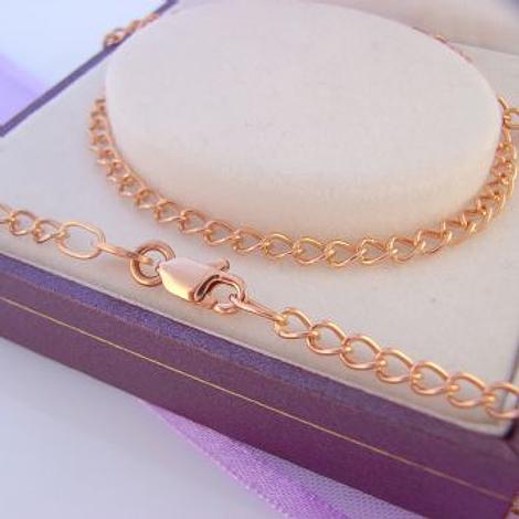 45cm 9ct Rose Gold 2.9mm Curb Necklace Chain 4.7g