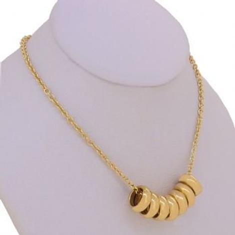 9ct Gold 7 Seven Lucky Rings Charm Necklace