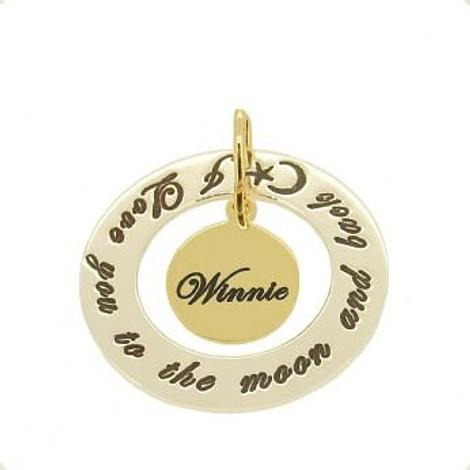 Personalised Name Pendant 12mm 9ct Gold Coin 28mm Circle of Life