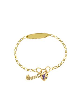 9ct Gold Identity Bluebird Padlock Bracelet