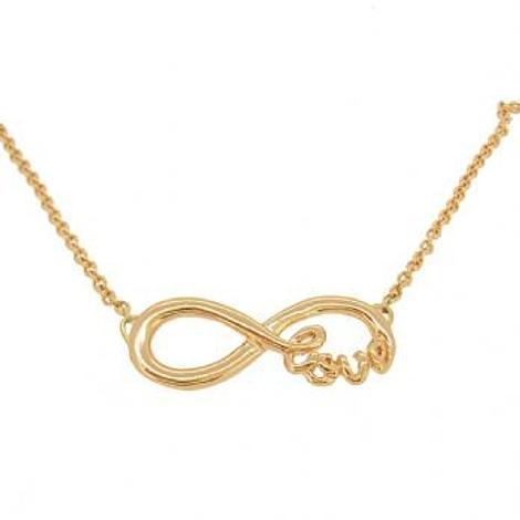 9ct Rose Gold 23mm Infinite Love Infinity Symbol Design Charm Necklace