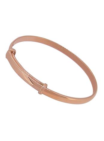 Low Half Round 3mm Expandable Bangle in 9ct Rose Gold