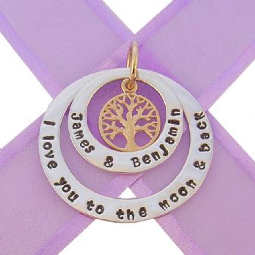 25mm & 38mm CIRCLE OF LIFE PERSONALISED TREE OF LIFE NAME PENDANT -25mm-33mm-KB57-70-KB52-9Yjr