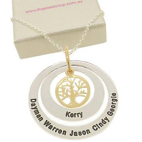 27mm & 38mm Circle of Life Personalised Tree of Life Name Pendant