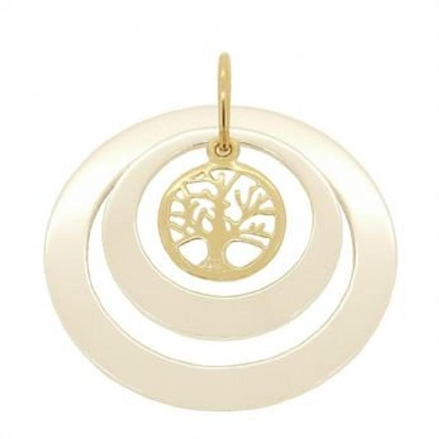 29mm 43mm CIRCLE PERSONALISED FAMILY TREE OF LIFE PENDANT