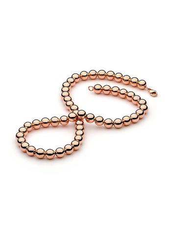 14ct Rolled Rose Gold 8mm Ball Chain Necklace