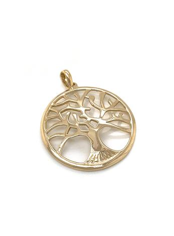 Tree of Life Charm Pendant 32mm in 9ct Yellow Gold