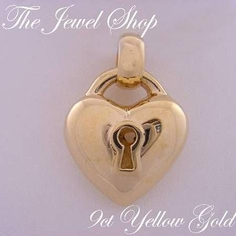 Large 9ct Yellow Gold 24mm Heart Pendant for Necklace or Bracelet