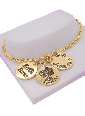 9ct Gold 16mm Personalised Coin Cable Bracelet