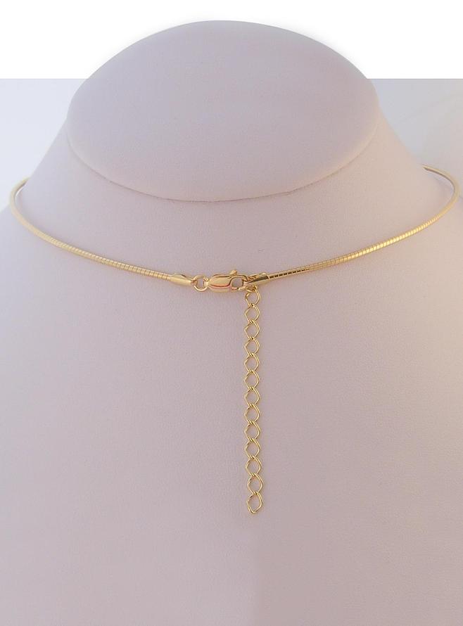9ct Yellow Gold 1.5mm Omega Necklace Chain With 5cm Extension Chain