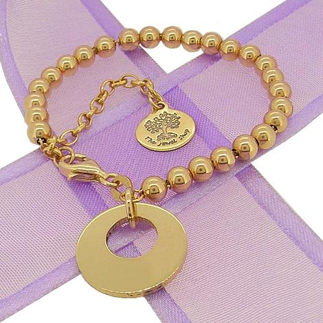 9ct Gold Baby Circle of Life Ball Bead Bracelet