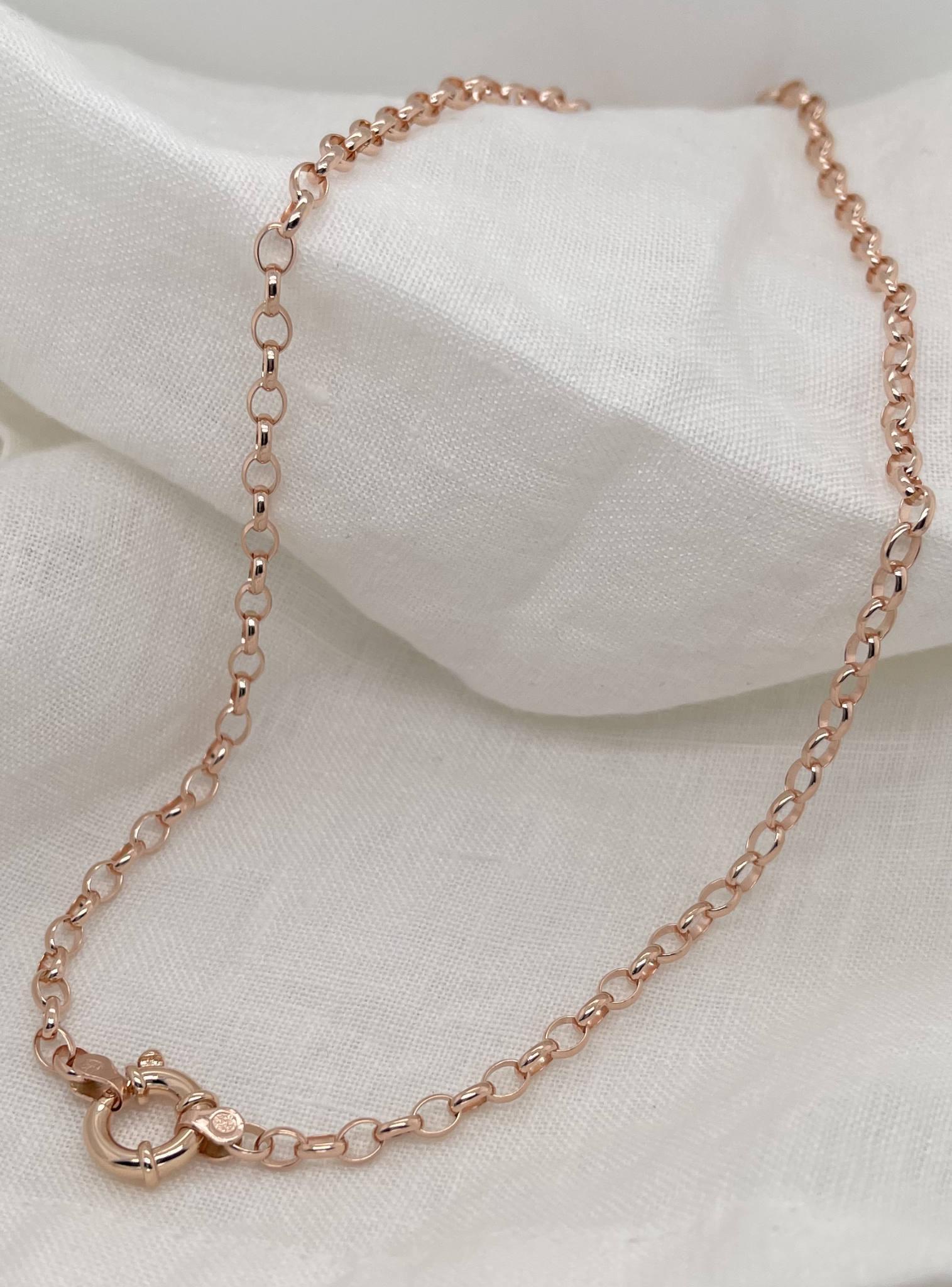 Love GOLD 9ct Rose Gold Round Belcher Chain Necklace