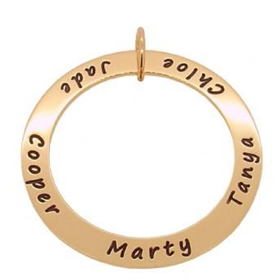 9CT ROSE GOLD 47mm CIRCLE OF LIFE PERSONALISED FAMILY PENDANT