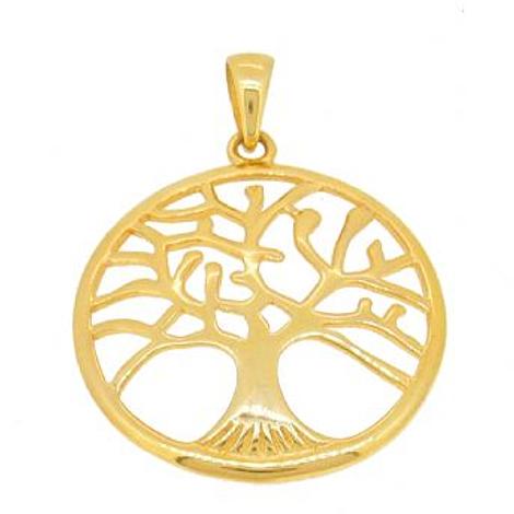Tree of Life Charm Pendant 32mm in 18ct Solid Yellow Gold
