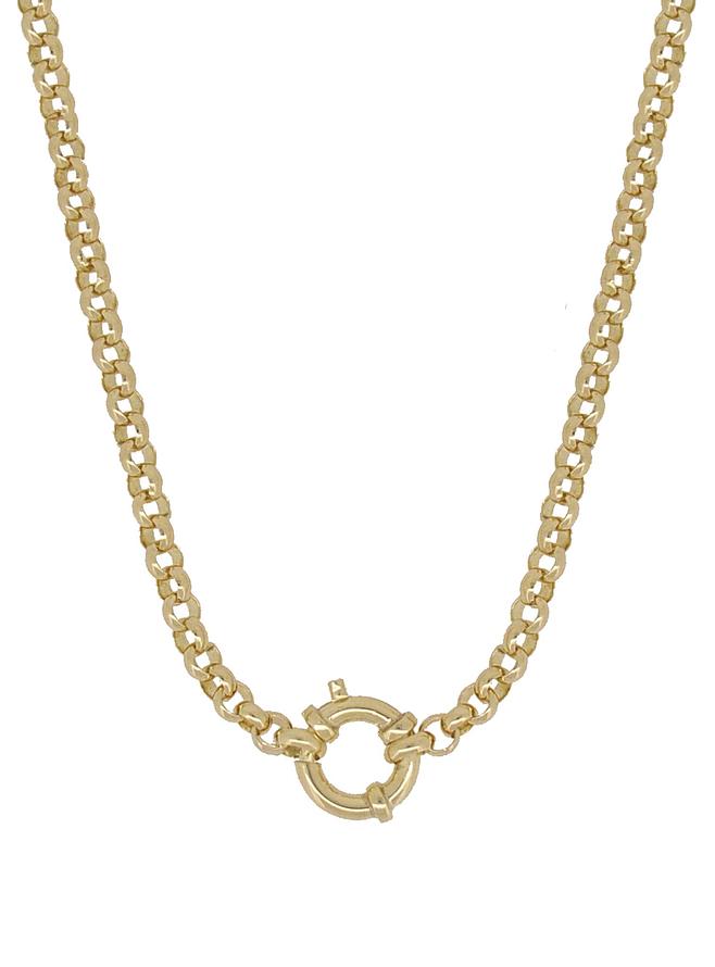 Solid 9ct Gold 4.5mm Round Belcher Chain Necklace