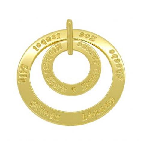 9ct Gold 25mm 43mm Circle of Life Personalised Family Pendant