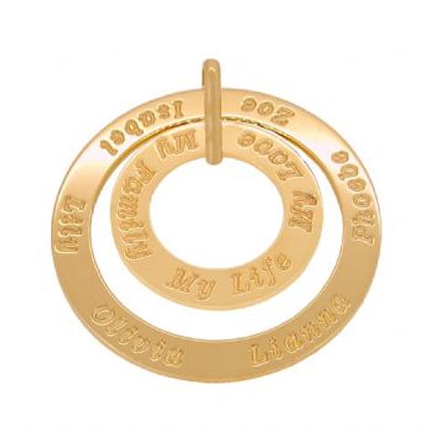 9ct Rose Gold 28mm 43mm Circle of Life Personalised Family Pendant