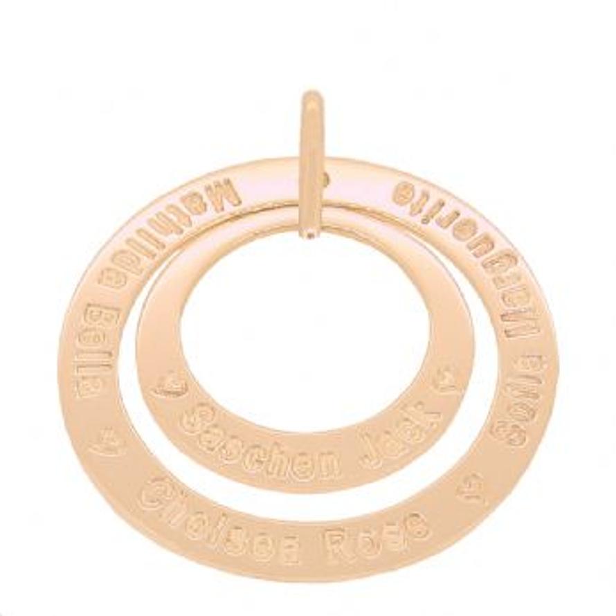 9CT ROSE GOLD 29mm 43mm CIRCLE OF LIFE PERSONALISED FAMILY PENDANT