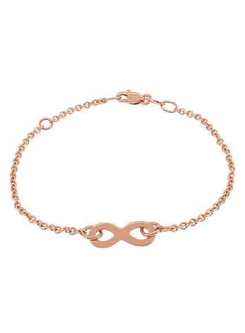 Infinity Symbol Design Charm Bracelet in 9ct Rose Gold