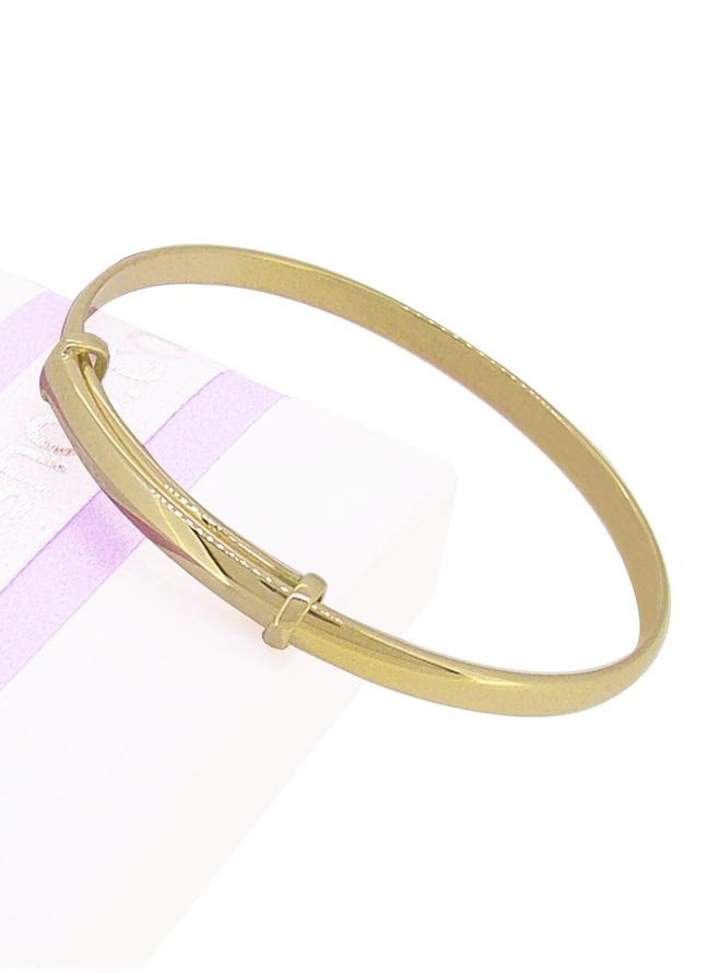 Low Half Round 3mm Expandable Bangle in 9ct Gold