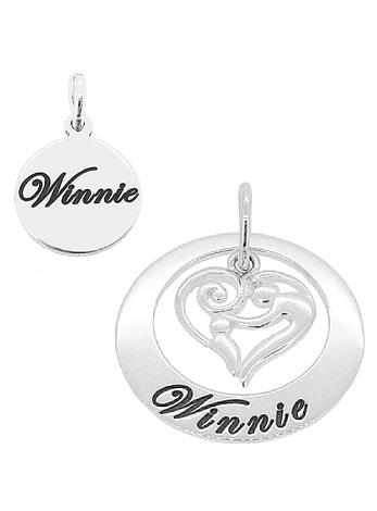 Mother and Baby Name Circle of Life Personalised Pendants in 9ct White Gold
