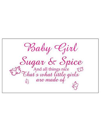 Free Gift Tag Baby Girl Sugar and Spice