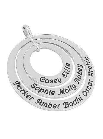 Trilogy Circle of Life Personalised Family Name Pendant 9ct White Gold