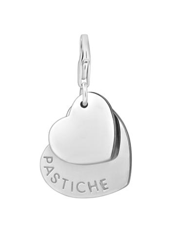 Pastiche Sterling Silver Two Love Heart Tags Clip on Feature Charms