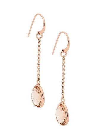 Pastiche Water 14k Rose Gold Silver Earrings With Champagne Crystal
