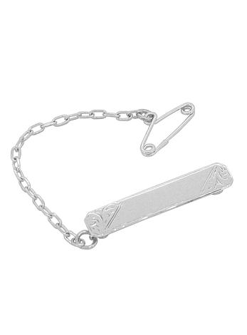 Rectangle Baby Bar Name Brooch in 9ct White Gold