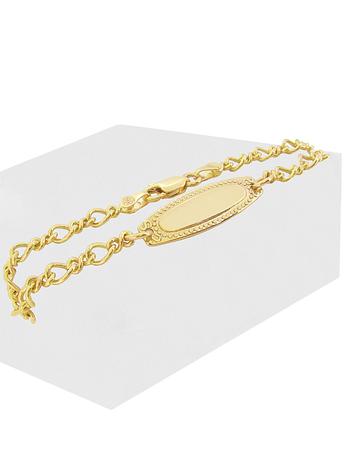 Baby Child Solid 9ct Yellow Gold Figaro Identity Bracelet