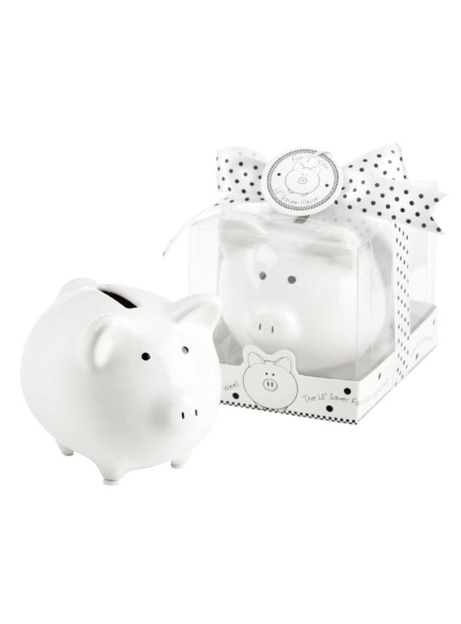 Little Mini Baby White Piggy Bank Money Box