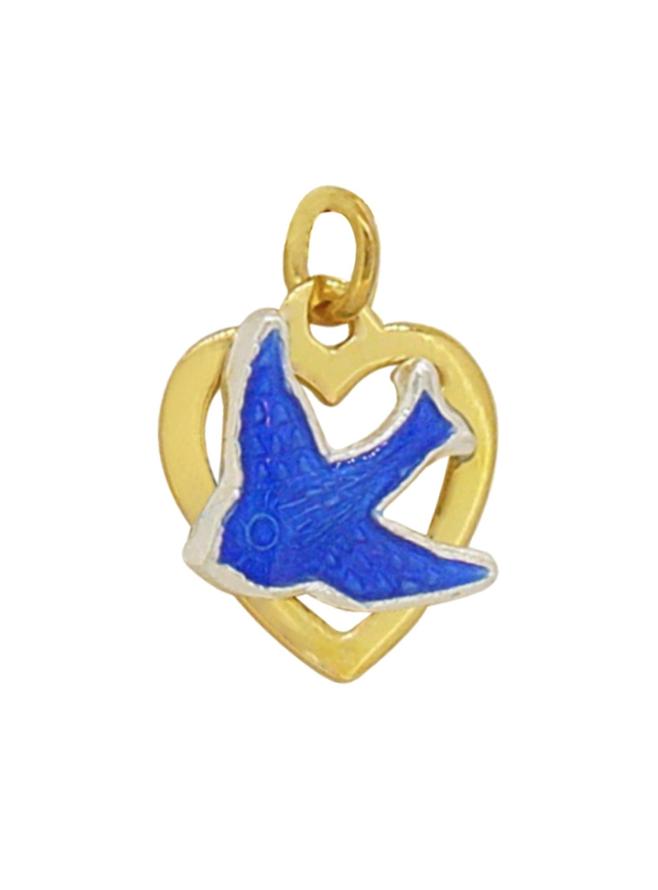Bluebird of Happiness Charm Pendant in Solid 9ct Yellow Gold