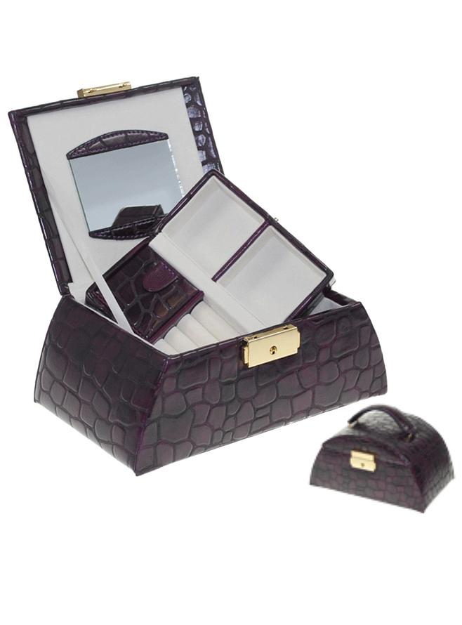 Moroco Dark Purple Medium Size Womens Jewellery Box
