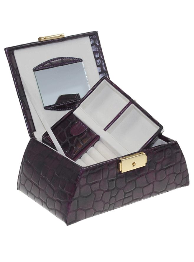 Moroco Dark Purple Medium Size Womens Jewellery Box