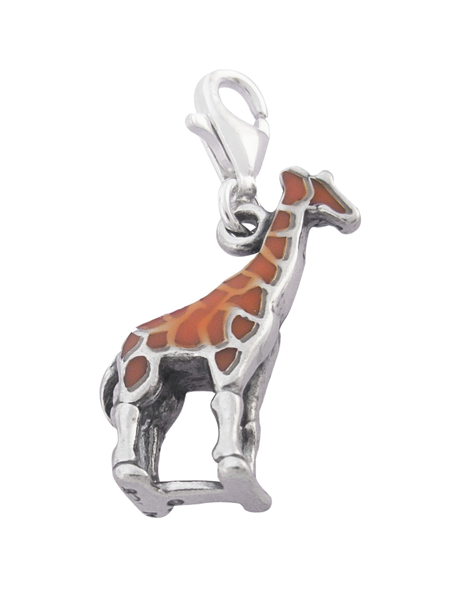 Clipon giraffe silver charm 