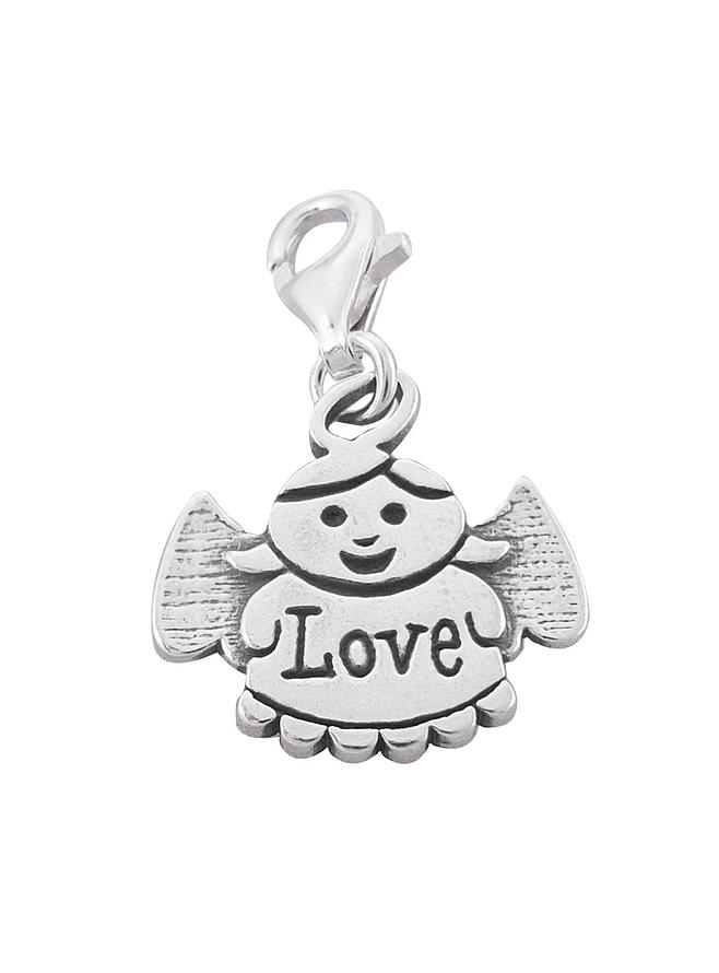 Guardian Angel of Love Clip on Charm in Sterling Silver