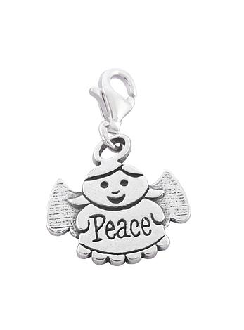 Guardian Angel of Peace Clip on Charm in Sterling Silver