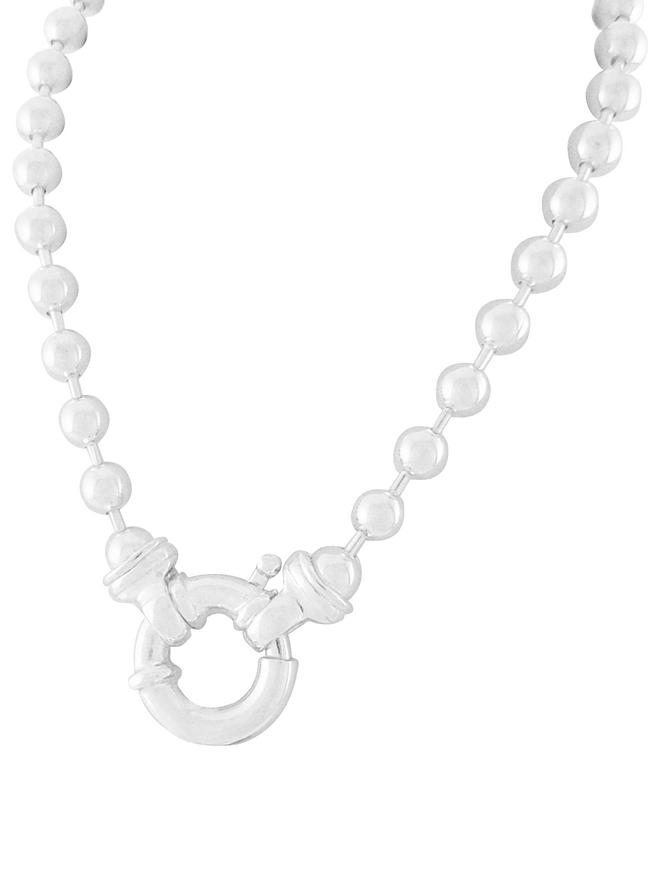 Ball Bead Bracelet With Feature Bolt Ring Clasp in Stering Silver