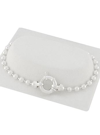 Ball Bead Bracelet With Feature Bolt Ring Clasp in Stering Silver