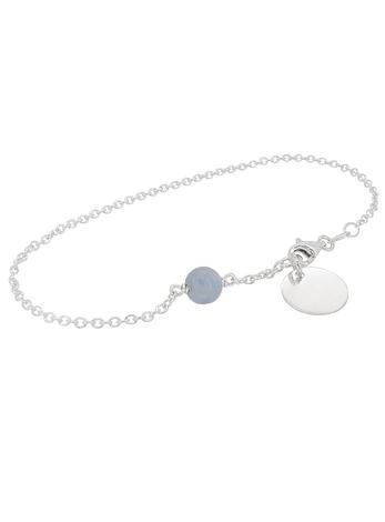 Allure Coin Tag Aquamarine Minimalist Charm Bracelet Love Britty