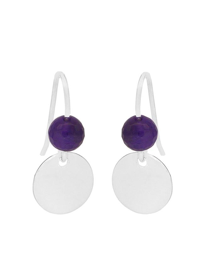 Allure Coin Tag Amethyst Facet Minimalist Earrings Love Britty