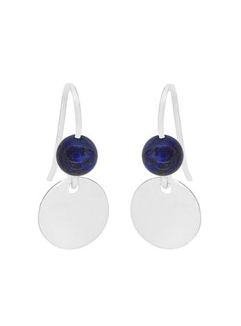 Allure Coin Tag Lapis Lazuli Minimalist Earrings Love Britty