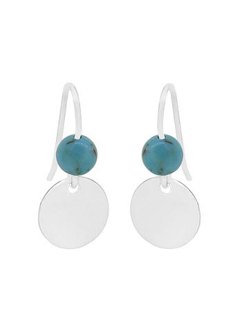 Allure Coin Tag Turquoise Blue Minimalist Earrings Love Britty
