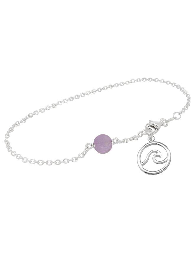 Ocean Wave Lavender Amethyst Minimalist Charm Bracelet Love Britty